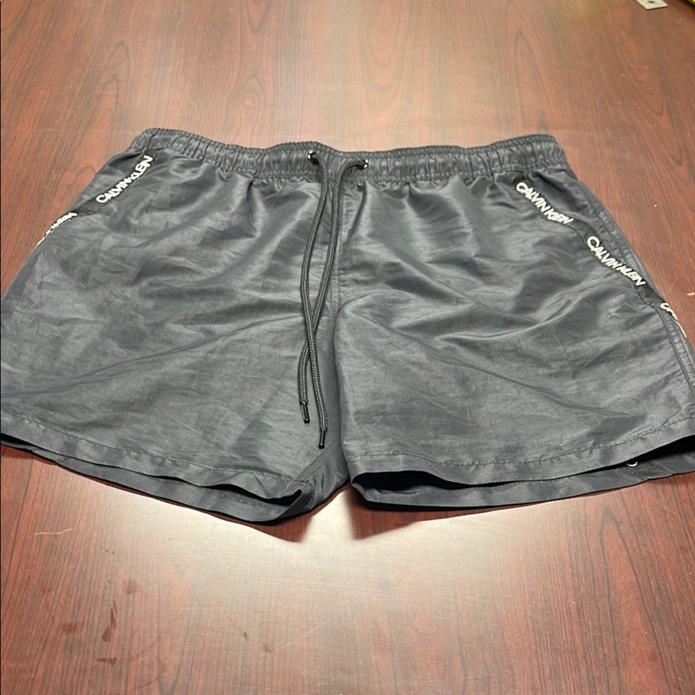 NWOT Calvin Klein Black Lined Swim Shorts